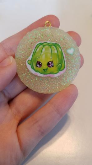 Glittery Jello shopkin resin charm