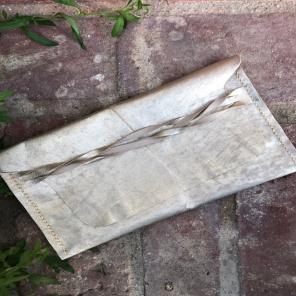 Leather Braid Clutch Purse