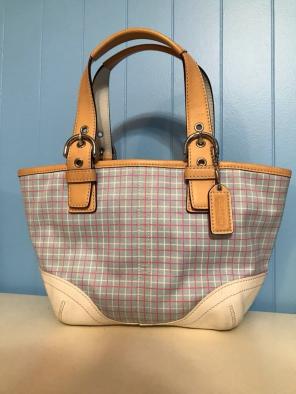 Plaid COACH Bucket Bag
