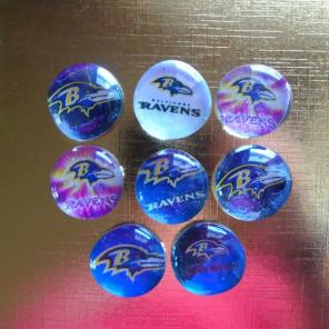 Baltimore Ravens glass beads magnets