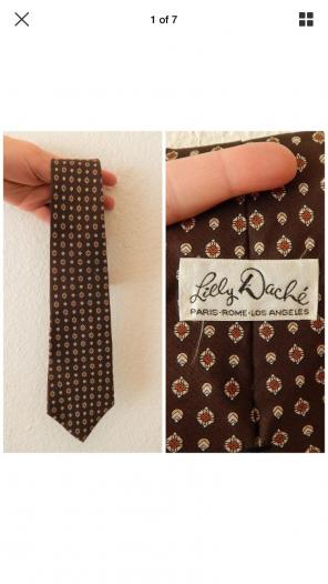 Vintage Lilly Dache Men's Brown Silk Tie