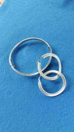 Sterling bracelet and earring set