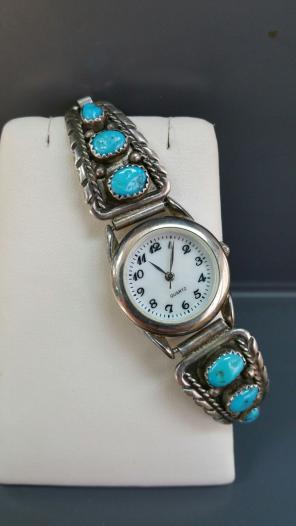 Ladies Sterling Silver Band with watch