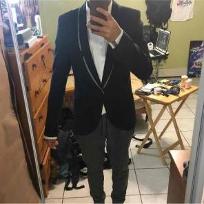Topman Navy Blue Suit Jacket Skinny Fit