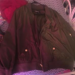 Olive 2x Trendy Bomber Jacket W Gold