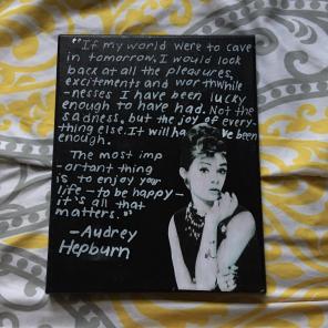 Audrey Hepburn Mod Podged Canvas