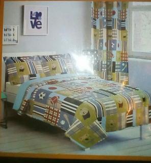 Baseball design coverlet comes with 2pc