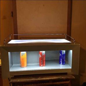 Small Red Bull fridge with lock and key