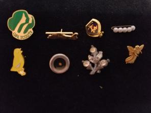 Set of random pins and brooches