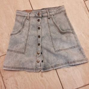 Button Down Jean Skirt