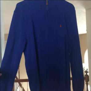 Polo blue men's quarter zip