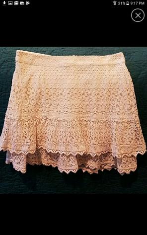 H&M cream lace layered skirt size 4