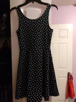 Navy blue polka dot dress