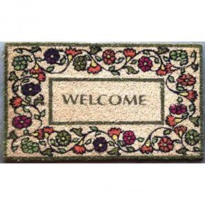 FLOWER BORDER FRAMED WELCOME MAT