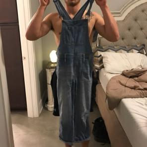 light wash overalls size2