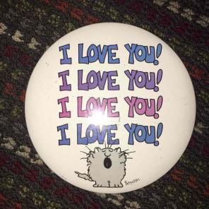GIANT vintage I love you pin
