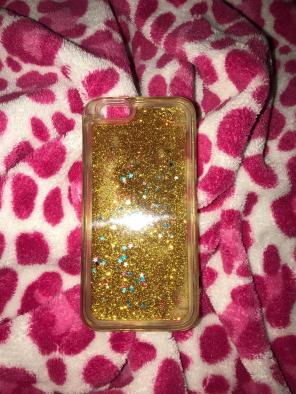 GOLD GLITTER WATERFALL CASE