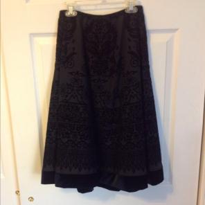 Black Skirt With Velvet Detail