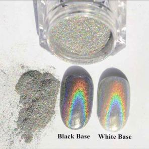 Holographic chrome nail powder