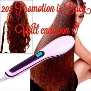PINK NIB LCD Hair Straightener Brush