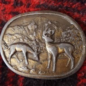 Deer buck belt buckle.