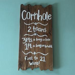 Cornhole/ Bags Game Direction Sign