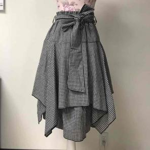 Gingham Asymmetrical Skirt SMALL