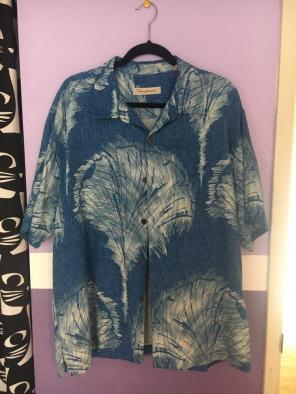 Tommy Bahama Blue Hawaiian Dress Shirt