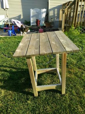 Outdoor cedar table