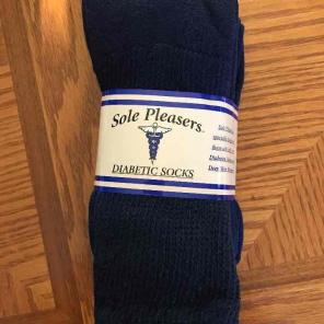 Sole Pleasers Diabetic Socks Black New