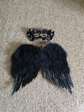 Halloween Feather Wings and Mask