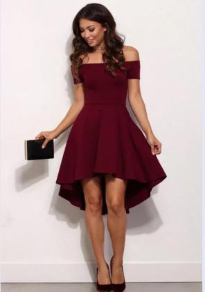 Bordeaux Asymmetrical Dress