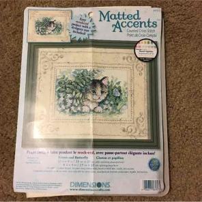 Cat and butterfly cross stitch