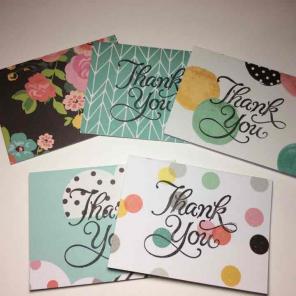 Colorful floral thank you cards