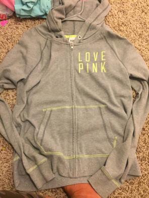 Pink! Heather Grey & Neon Yellow Hoodie