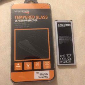 Galaxy note 4 battery & tempered glass