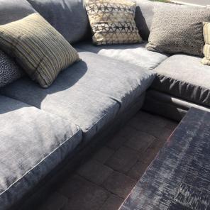 Gray fabric sectional sofa