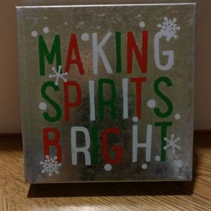 Metal sign making spirits bright new