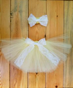 Yellow Lace Tutu Set