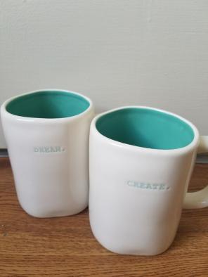 Rae Dunn Create and Dream mugs