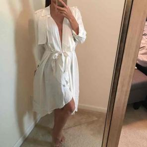 New Express white duster trench !