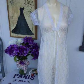 Vintage Lace Long Night Gown