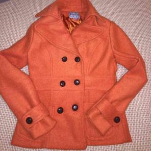 Orange Pea Coat