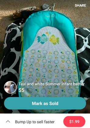 Teal baby bath used twice
