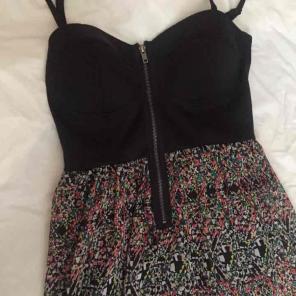 Patterned Hi-Low Strap Dress Chiffon