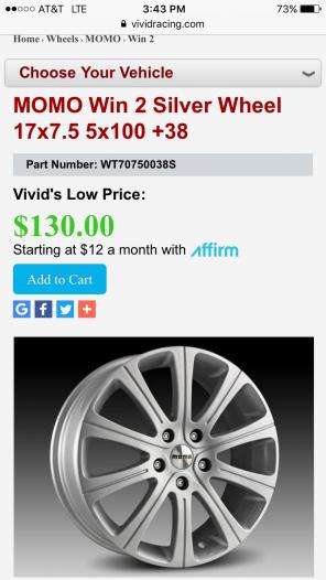 Momo Italy 17" Tires And Wheel Set Of 4