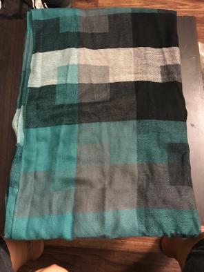 Checkered Blue Black White Scarf