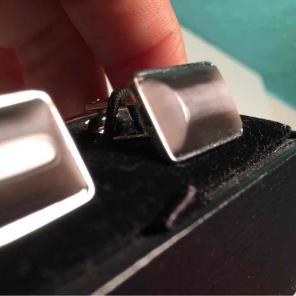 Men's tumbled/polished stone cufflinks