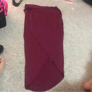 Burgundy wrap skirt