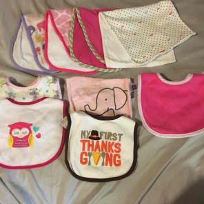 Burp Cloths and Bibs LOT